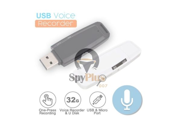 Secret Recording Using Usb Microphone USB Hidden Recorder Cyprus | 32GB - Voice-Activated | SpyPlus