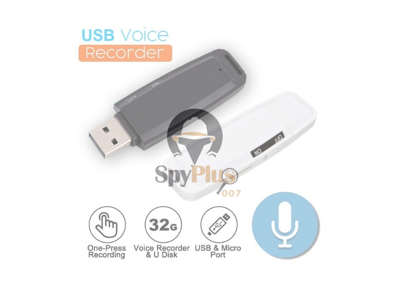 Recorders Usb Built In USB Hidden Recorder Cyprus | 32GB - Voice-Activated | SpyPlus